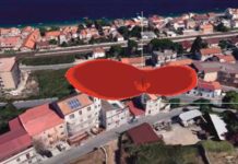 Volume di rispetto a 6 V/m del livello di campo elettrico generato dalla SRB da progetto originario con condizioni in situ