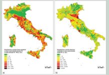 Popolazione a rischio residente in aree a pericolosità da frana elevata P3 e molto elevata P4 PAI su base comunale; b) Popolazione a rischio alluvioni residente in aree a pericolosità media P2 (tempo di ritorno fra 100 e 200 anni) su base comunale
