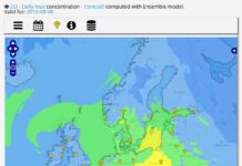 Previsioni ozono in Europa da Copernicus