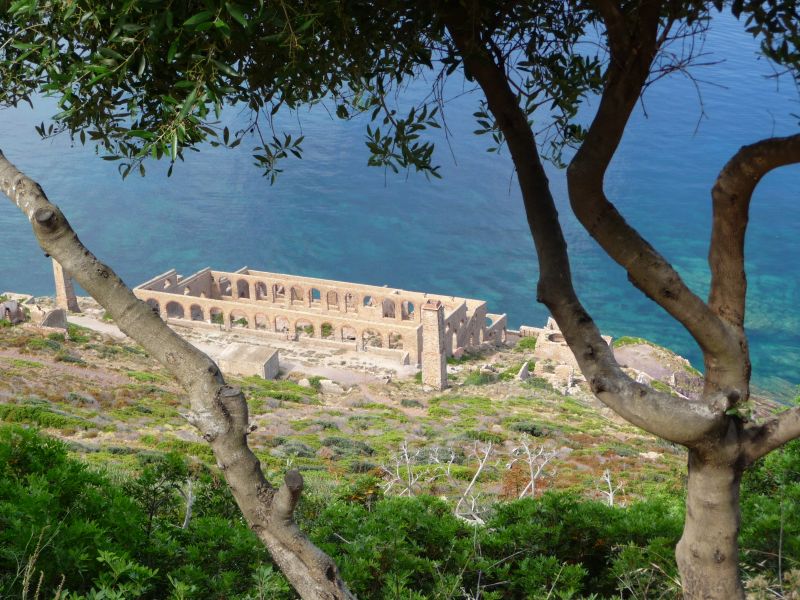 Rovine minerarie della Laveria Lamarmora - vista da Belvedere di Nebida, frazione di Iglesias.