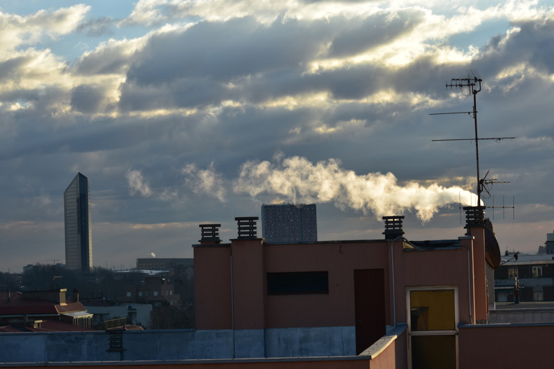 Bologna fumo dal camini