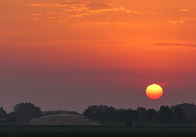 Irrigazione all'alba