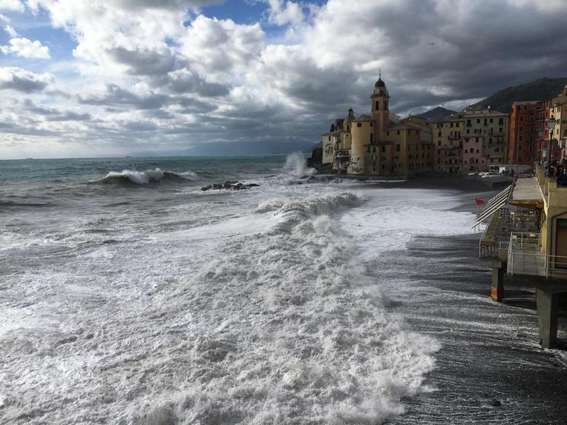 Mareggiata a Camogli il 4 ottobre 2020