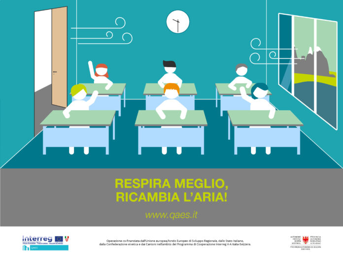 AppaBZ-AmbienteInforma-Ricambia-aria-QAES-1200x900 Bambini in un'aula scolastica con porta e finestre aperte