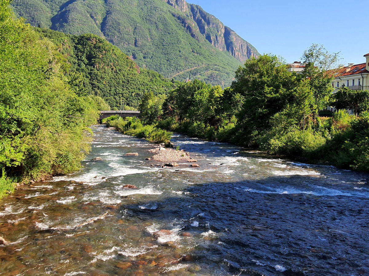 Il torrente Talvera nella conca di Bolzano