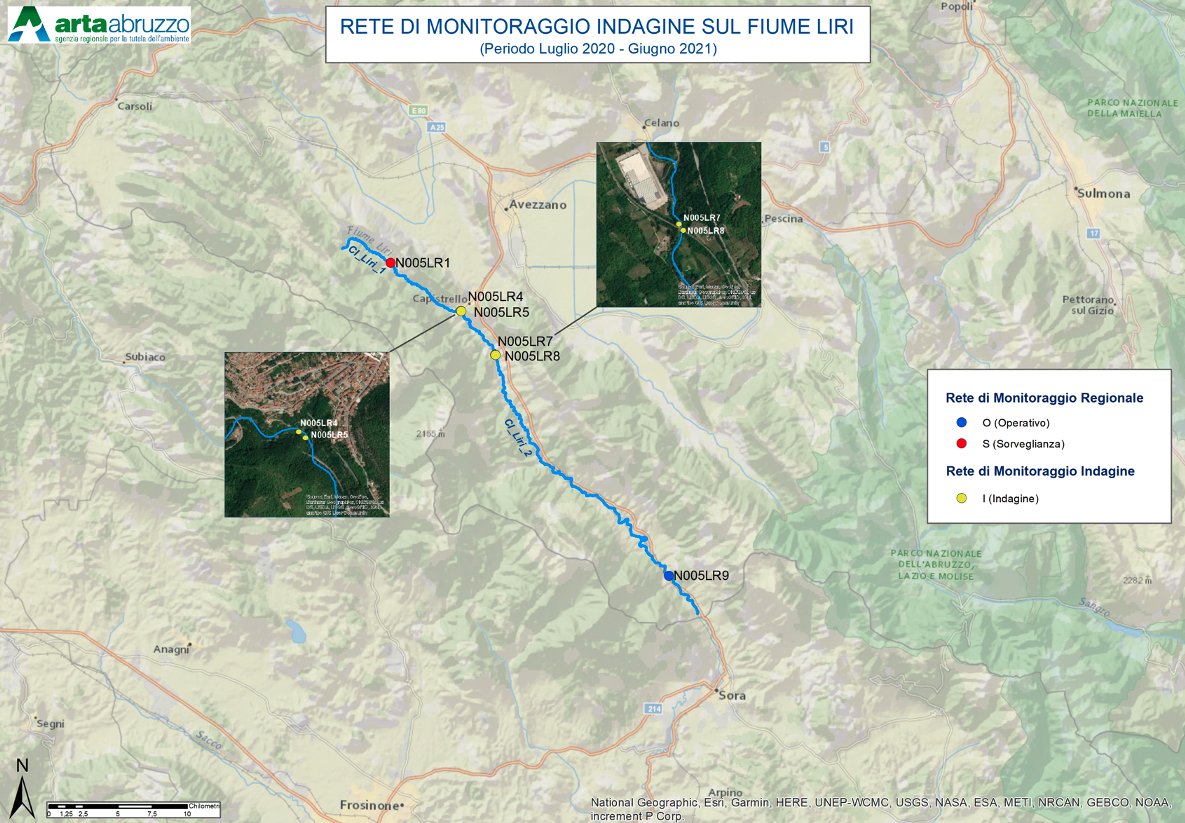 Monitoraggio fiume Liri, il tratto monitorato da Arta Abruzzo