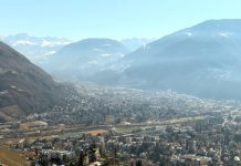 La città di Bolzano vista dall'alto