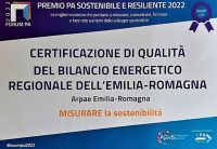 Sostenibilità, Forum PA e Asvis premiano il bilancio energetico regionale di Arpae