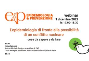 Webinar “L’epidemiologia di fronte alla possibilità di un conflitto nucleare”