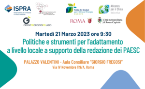 Patto dei Sindaci e adattamento ai cambiamenti climatici: evento a Roma il 21 marzo
