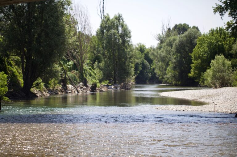 Il tratto del fiume Chiese a Casalmoro (Mn) dove si sono svolte le prove di interconfronto